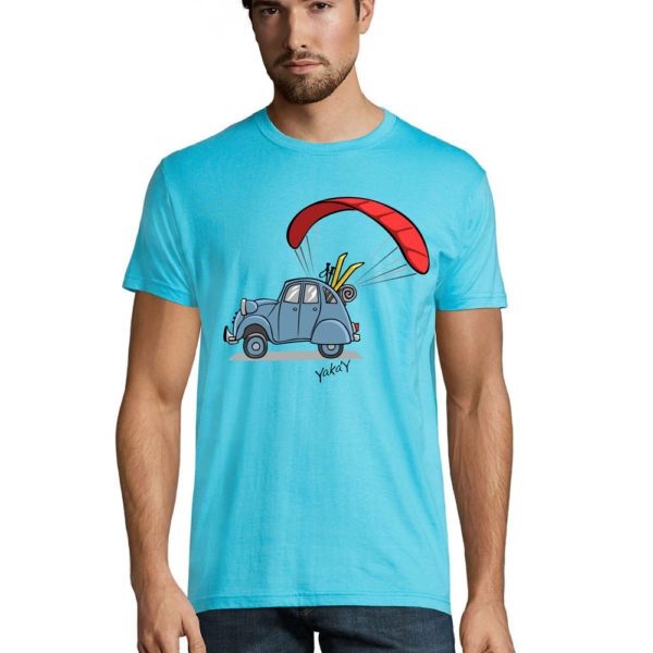 t-shirt 2cv bleu atoll
