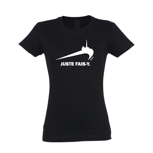 T-shirt noir impression blanc