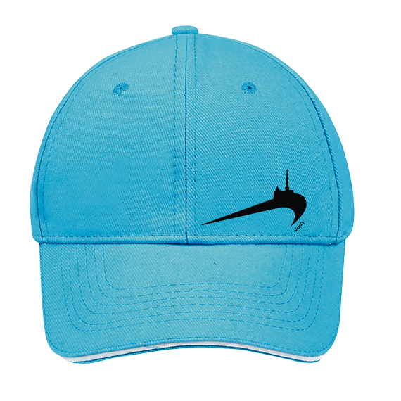 Casquette bleu turquoise, broderie auvergnate, Puy de Dôme